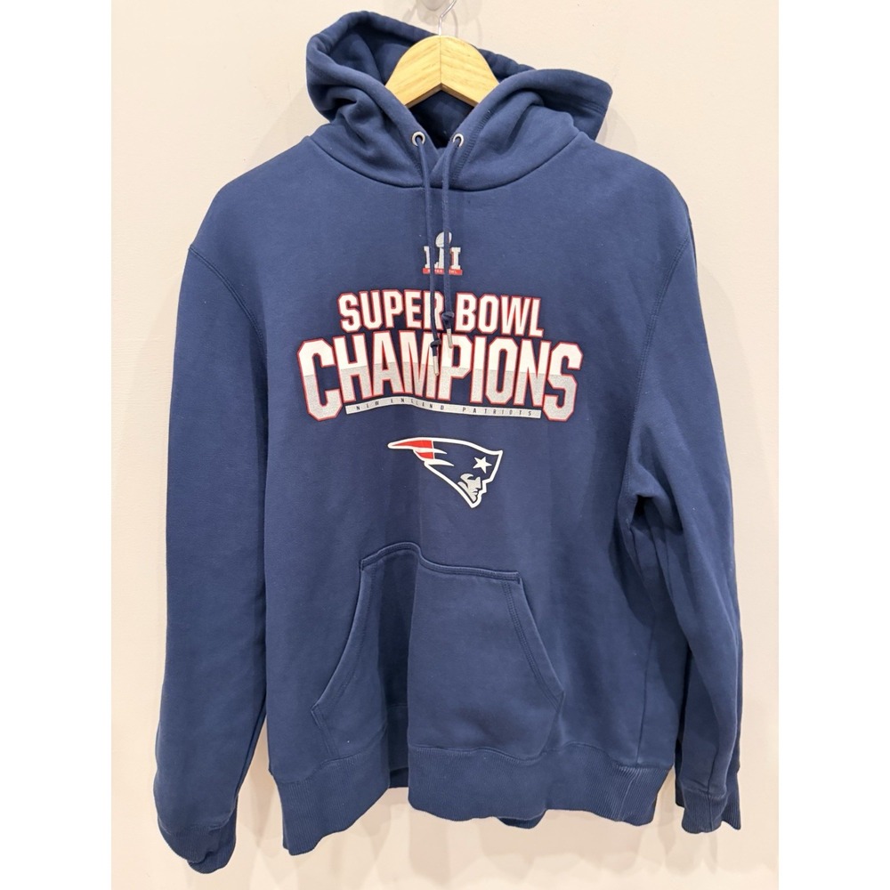 Nike NFL New England Patriots Superbowl Champions LI Pullover Hoodie Sz XL Blue